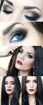 smokey eyes fur blaue augen abend makeup braune lidschatten beerenrote lippen blaue augen brauner lidschatten schminktipps