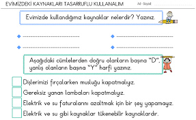 Elektriği tasarruflu kullanmak için çeşitli önlemler alınabilir. Evimizdeki Kaynaklari Tasarruflu Kullanalim 2 Sinif Hayat Bilgisi Morpa Kampus