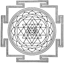 An ancient hindu meditation symbol, the yantra is a sacred design that represents the universe. File Sri Yantra 256bw Gif Wikimedia Commons