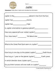 Planet Worksheet 5 Solar System Worksheets Have Fun Teaching Science Worksheets