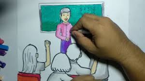 Sketsa gambar guru sedang mengajar. Cara Menggambar Guru Sedang Mengajar Youtube