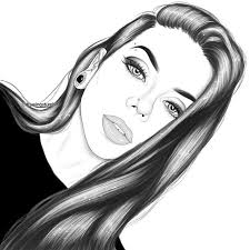 Black And White Face Drawing Outline Pin On Black And White Drawing