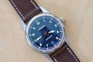Weiss 38MM Automatic Field Watch Blue Dial, date and Brown Horween ...