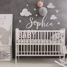 Amazonsmile Custom Name Sign For Nursery Decor Comes With 32 Inches Name Clouds And S In 2021 Baby Girl Nursery Clouds Stars Nursery Decor Baby Girl Nursery Room