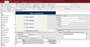 Access Employee Performance Evaluation Form Templates Database For Access 2016 Software Updated January 2021