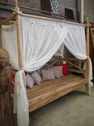 Bali Outdoor Furniture Hand Carved Teak Four Poster Day Bed Bench Seat Whitewash In Melbourne Vic Ebay 1200 Aud Bali Furniture Furniture Bed Furniture