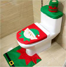 Have your bathroom ready for the season for our wonderfully unique happy santa bathroom set. Red Happy Santa Toilet Seat Cover Rug Bathroom Set Christmas Decoration Xmas Bathmats Rugs Toilet Covers Home Garden