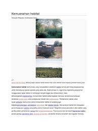 A pakah flora dan fauna yang pertama kali kita lihat , ketika kita masih kecil ? Kemusnahan Habitat