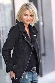 Urban Faux Suede Bikerjacke Pixie Sac Stilleri Sac Kesim Modelleri Sac