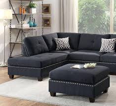 See more ideas about sectional sofa, living room decor, sectional. Black Fabric Sectional Sofa Set F6974 Poundex Modern Contemporary F6974