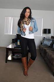 Jean Jacket And Cheetah Scarf Outfits Casual Outfits Party Outfit
