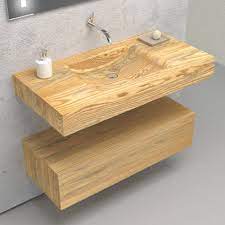 Mensola In Legno Massello Con Lavabo Integrato Ricavato Dal Pieno Mensola In Legno Legno Mobili Di Design Industriale