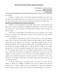 Lesson Plan For Teaching Process