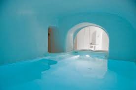 Santorini Island Retreat By Kapsimalis Architects Features Three Pools Indoor Pool Design Underground Swimming Pool Indoor Pool