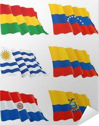 While variations were used as early as 1835, the current ecuadorian flag was finalized in 1900. Flags Venezuela Bolivia Paraguay Colombia Ecuador Uruguay Wall Mural Pixers We Live To Change