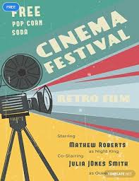 Creative and minimalist design, perfect for any personal or company use, it's ideal for any project, you can edit easily this flyer, it's 100% customizable, all shapes are resizable with no quality loss, removable and editable. Retro Film Poster Template Free Pdf Psd Illustrator Retro Film Posters Retro Film Film Festival Poster