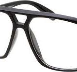 Classic Square Frame Plastic Flat Top Aviator Glasses Metal Trimming Clear  Lens