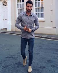 Their straightforward and clean design means that they can complement a range of outfits without clashing or seeming uncoordinated. Beige Chelsea Boots With Skinny Jeans Smart Casual Summer Outfits For Men 3 Ideas Outfits Lookastic