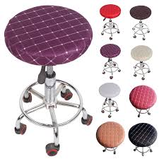 Sold and shipped by unique bargains. Round Chair Cover Elastic Bar Stool Covers Swivel Chair Slipcover Cotton Fabric Seat Protector For Hair Salon Hotel Decor Chair Cover Aliexpress