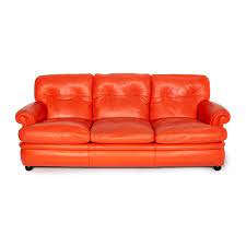 Spend this time at home to refresh your home decor style! Poltrona Frau Dream On Leather Sofa Coral Orange Chesterfield Sofa Couch At 1stdibs