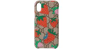 Maybe you would like to learn more about one of these? Gucci Canvas Iphone X Xs Case With Strawberry In Pink Lyst