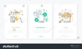 Business And Finance Set Of Line Design Style Vertical Web Banners With Copy Space For Text Images Of A Calculator Diagrams Line Design Web Banner Finance