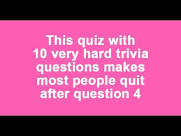Every time you play fto's daily trivia game, a piece of plastic is removed from the ocean. 10 Hard Trivia Questions Youtube