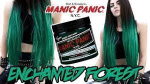 Enchanted forest is a deep teal green hair dye with blue undertones that gives hair dark, earthy tones. Manic Panic Enchanted Forest On Bleached And Unbleached Hair Beatriz Mariano Youtube