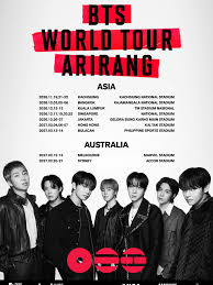 BTS WORLD TOUR 'ARIRANG' IN AUSTRALIA & ASIA Sign up for the ARMY MEMBERSHIP PRESALE now through May 25 for Singapore & through May 27 for all other Asia-Pacific dates. Presale and