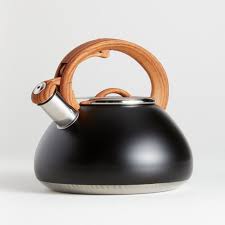 Primula Matte Black Tea Kettle With Wood Look Handle Reviews Crate And Barrel In 2020 Tea Pots Tea Kettle Kettle