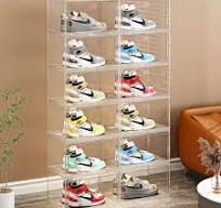 Drop Front Stapelbare Schuhkarton Magnete Sneaker Kisten 2021 Acryl  Großhandel Schuhe tui benutzer definierte Clear Transparent Sneaker Box