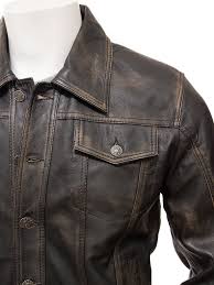 Mens Leather Trucker Jacket In Vintage Foggia Men Hs Jackets Denim Jeans Men Lee Denim Jacket Trucker Jacket Men