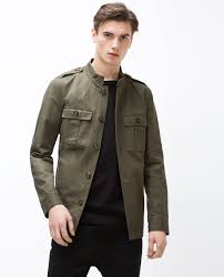 Mandarin Collar Safari Jacket Casual Jackets Man Erkek Moda Moda