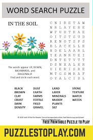 Soil Word Search Puzzle Word Search Puzzle Free Printable Word Searches Earth Layers