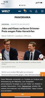 Mit diesen namen sind sie vorrangig in fernsehsendungen mit einem comedybezug zu sehen. Prosieben On Twitter Puh Liebe Welt Fruher Habt Ihr Noch Recherchiert Oder Ubrigens Joko Und Klaas Gewinnen Den Grimme Preis Fur Jklive Https T Co Xx8hxxu3hf