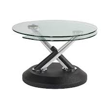 Modesto Metal And Glass Swivel Cocktail Table 390 Liked On Polyvore Featuring Home Furniture Metal Accent Table Black Coffee Tables Glass Accent Tables