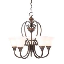 Hampton Bay Somerset Collection 5 Light Bronze Chandelier Gex8115a 2 The Home Depot Bronze Chandelier Chandelier Somerset Collection