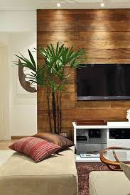 Fernsehwand Mit Einem Holzpaneel Wandpaneele Wandpaneele Holz Wohnzimmer Gestalten