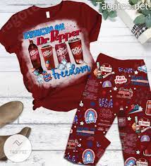 Running On Dr Pepper And Freedom Pajamas Set - Tagotee