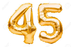 Check spelling or type a new query. Number 45 Forty Five Made Of Golden Inflatable Balloons Isolated Stock Photo Picture And Royalty Free Image Image 145698847