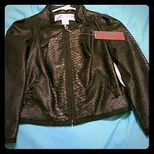 Black Faux Leather Snake Skin Cropped Jacket Crop Jacket Black Faux Leather Jackets