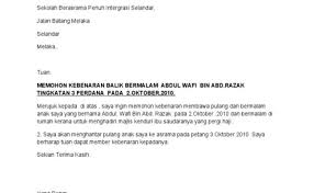 Contoh Surat Memohon Kebenaran Pulang Cuitan Dokter