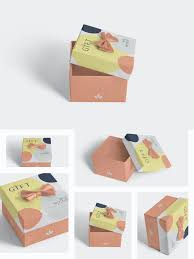 Square Gift Box Mockups By Gfxfoundry On Envato Elements In 2020 Box Mockup Gift Box Mockup