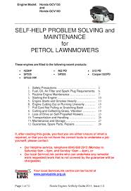 Here is the definitive list of honda lawn mower repair services near your location as rated by your neighborhood community. Honda Gcv135 Problem Solving And Maintenance Manual Pdf Download Manualslib