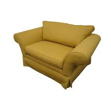 Great extra sleep spot for those holiday guests. Late 20th Century Vintage Ethan Allen Contemporary Yellow Upholstered Loveseat Sofa Chairish