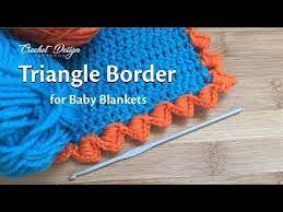 224 Crochet Tutorial Triangle Border For Baby Blankets Youtube Crochet For Beginners Blanket Crochet Design Pattern Crochet Blanket Border