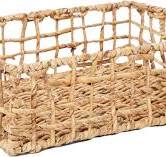 Summer Storage Basket Wicker Baskets for Organizing Hollow Woven Basket  with Built-in Handles for Shelves/Pantry 16" x 12" x 5.5" Natural