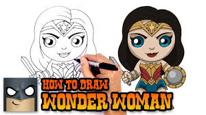 How To Draw Wonder Woman Justice League Easy Cartoon Drawings Cartooning 4 Kids Drawings