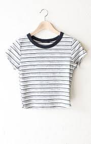 Black And White Crop Top Striped Crop Top Black White Crop Top Outfits Black And White Crop Tops Striped Crop Top