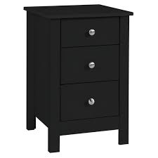 Finch 3 drawer bedside cabinet in light grey. Buy Habitat Osaka 3 Drawer Bedside Table Black Bedside Tables Argos